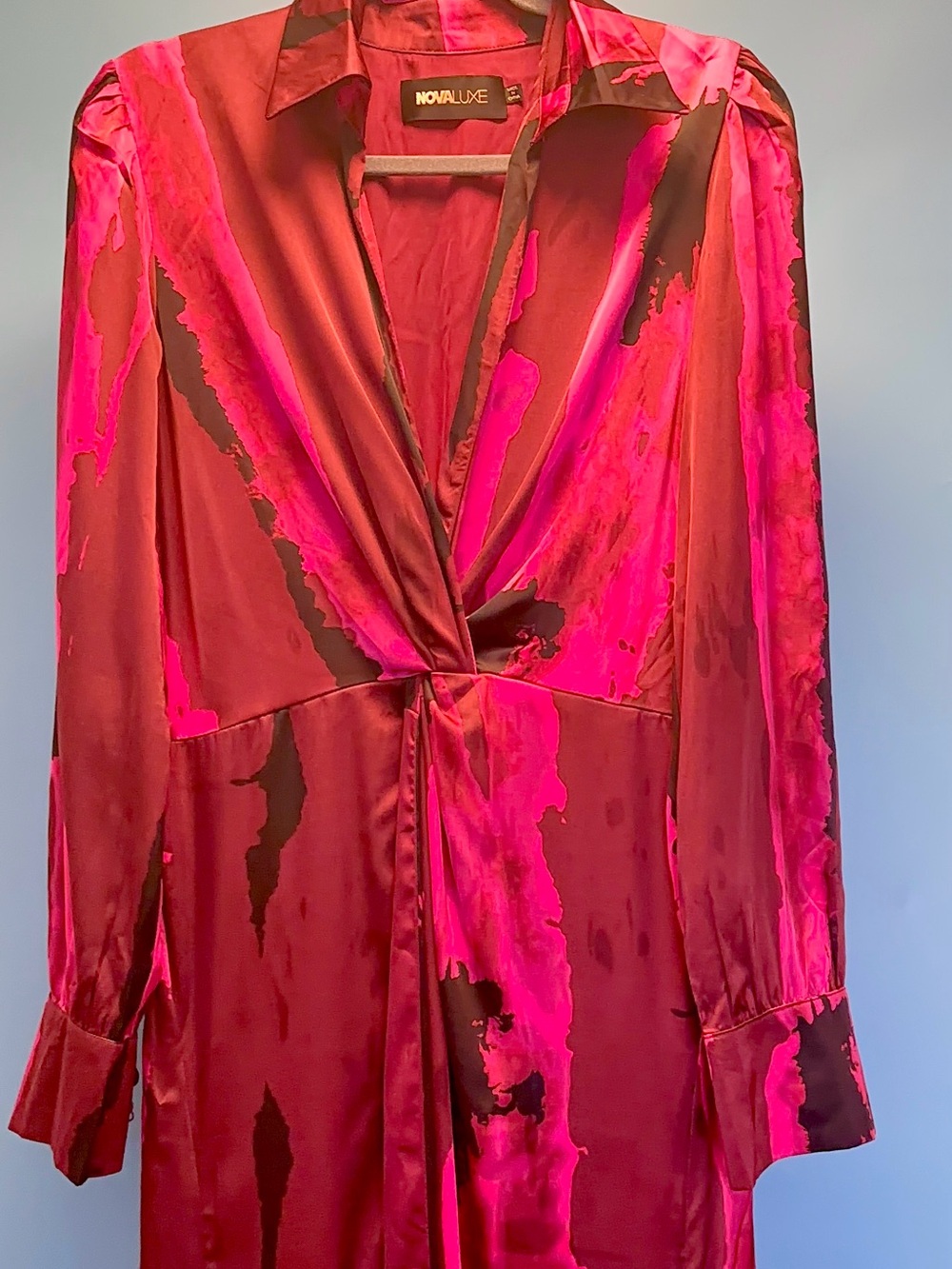 Gabriella Long Sleeve Maxi Dress-Fuchsia, Magenta and Burgundy - Picture 11 of 11